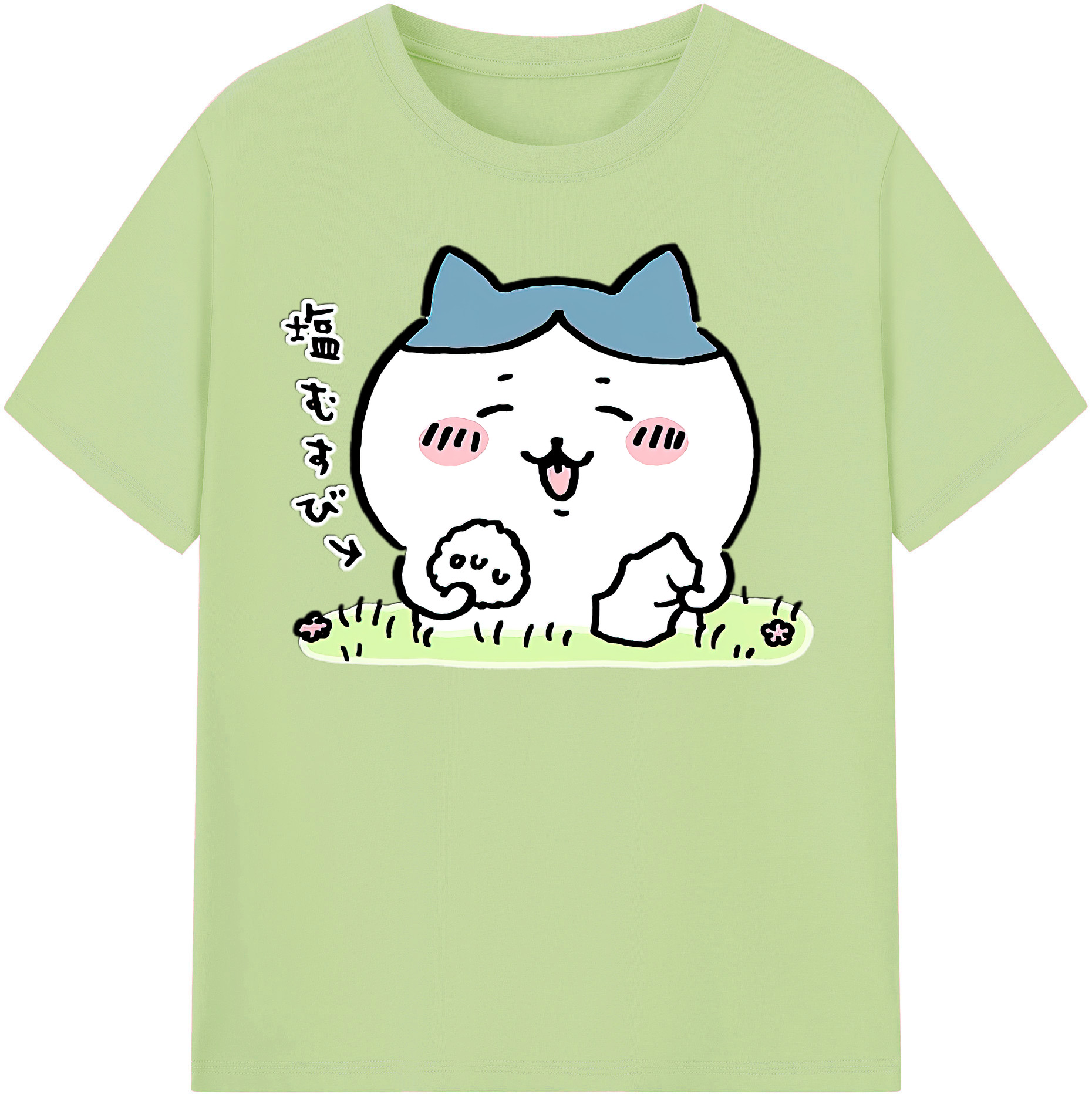 （画像用） ちいかわ ハチワレ Chii-kawa hachiware 綿100％半袖Tシャツ（フロントプリント）